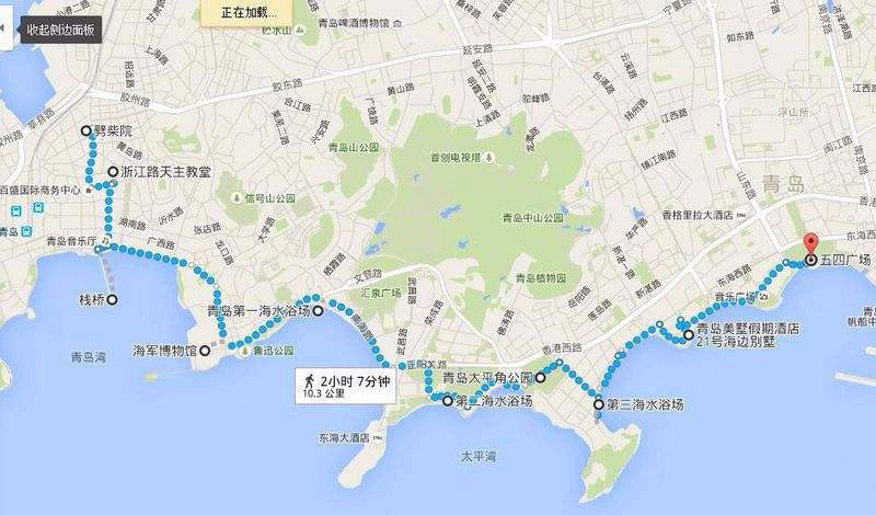青岛旅游路线图